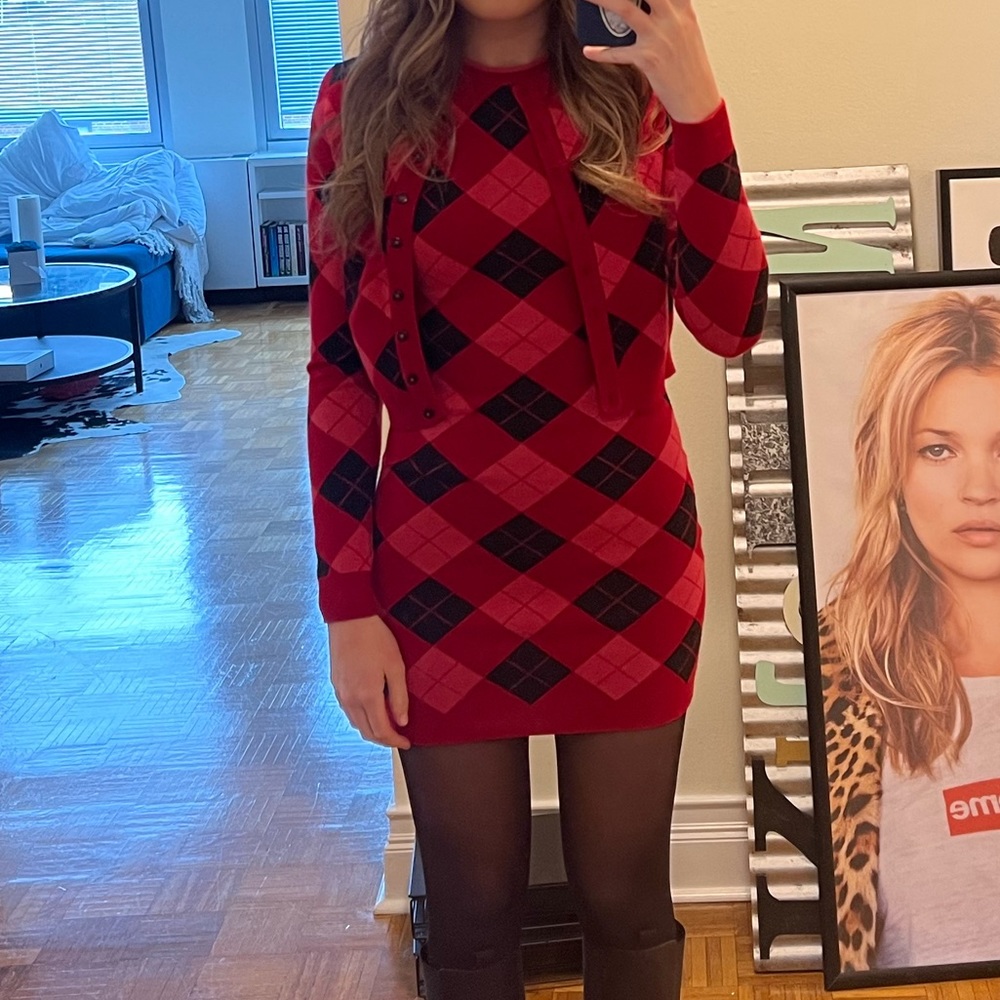 Knit dress and cardigan set